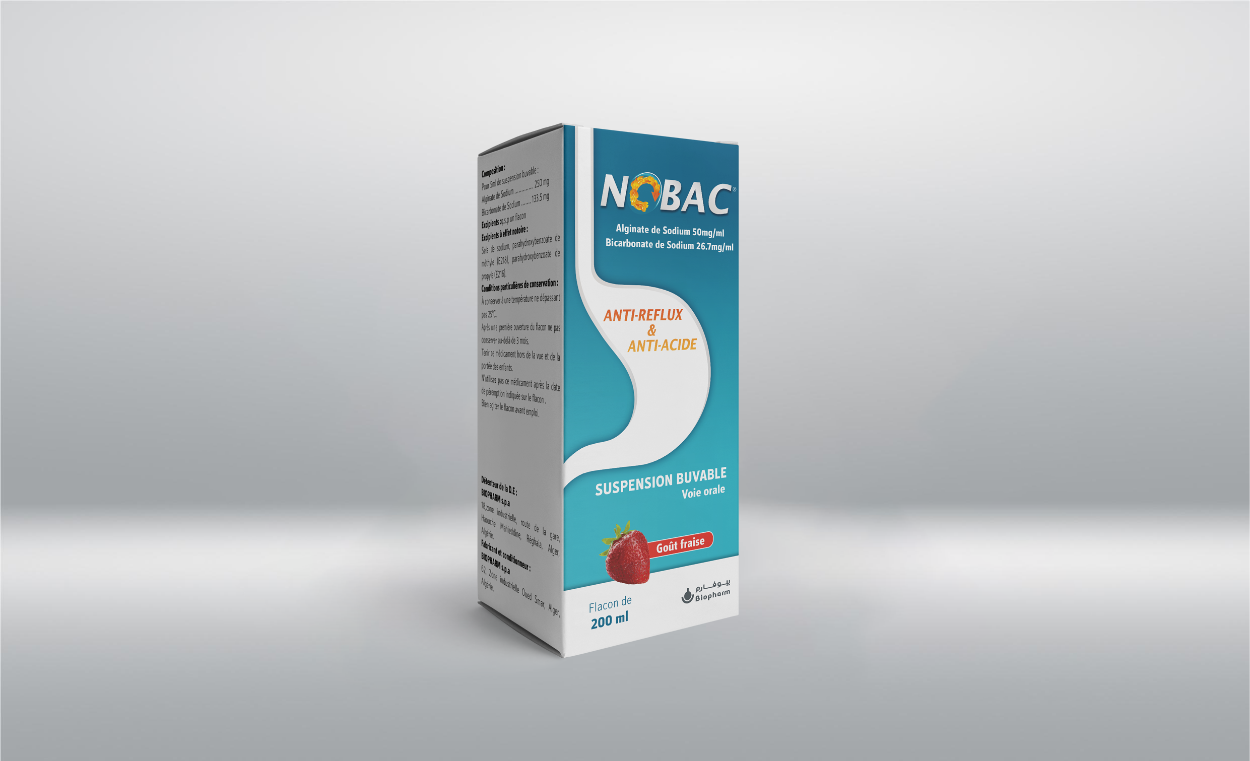 Nobac® adulte goût fraise 200ml